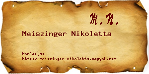 Meiszinger Nikoletta névjegykártya